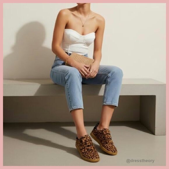 Vegan Hair Calf Sneakers with Hook Loop Closure, Lightweight Comfort - Picture 3 of 8